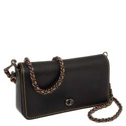 Pre Owned Coach Black Leather Dinky Crossbody Bag