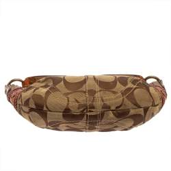 Coach Beige/Brown Signature Canvas and Leather Hobo