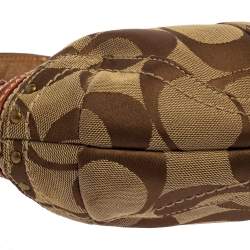 Coach Beige/Brown Signature Canvas and Leather Hobo