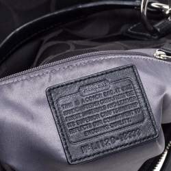 Pre Owned Coach Black Signature Fabric Kristin Hobo