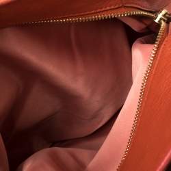 Pre Owned Coach Burnt Orange/Beige Signature Canvas and Leather Edie Shoulder Bag