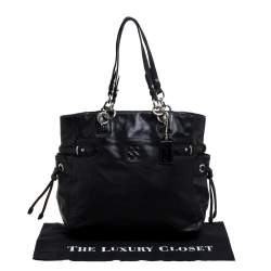Pre Owned Coach Black Leather Colette Shopper Tote