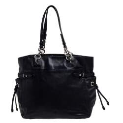 Pre Owned Coach Black Leather Colette Shopper Tote
