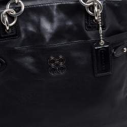 Pre Owned Coach Black Leather Colette Shopper Tote