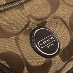 Coach Brown Monogram Canvas and Patent Leather Hobo