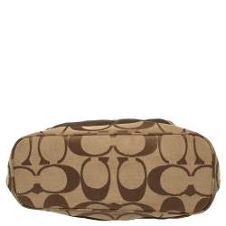 Pre Owned Coach Brown Monogram Canvas and Patent Leather Hobo