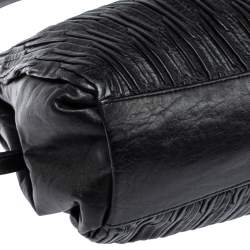 Coach Black Pleated Leather Edie 31 Shoulder Bag