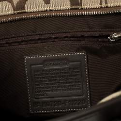 Pre Owned Coach Brown Signature Canvas and Leather Hampton Tote