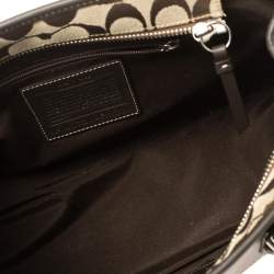 Pre Owned Coach Brown Signature Canvas and Leather Hampton Tote