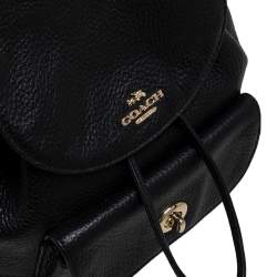 Pre Owned Coach Black Leather Mini Billie Backpack