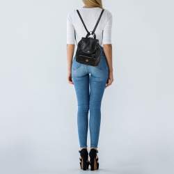 Pre Owned Coach Black Leather Mini Billie Backpack