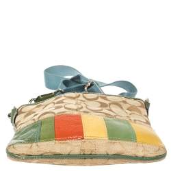 Coach Multicolor Canvas and Patent Leather Signature Messenger 