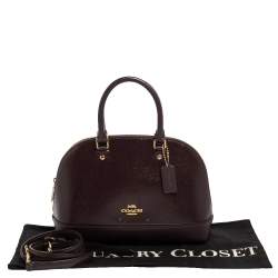 Pre Owned Coach Plum Patent and Leather Mini Sierra Satchel