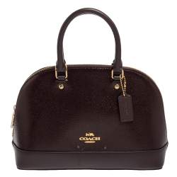 Pre Owned Coach Plum Patent and Leather Mini Sierra Satchel