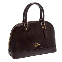 Pre Owned Coach Plum Patent and Leather Mini Sierra Satchel