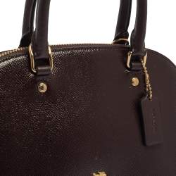 Pre Owned Coach Plum Patent and Leather Mini Sierra Satchel