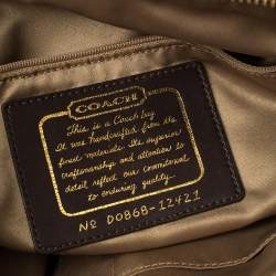 Pre Owned Coach Multicolour Satin and Leather Striped Legacy Tote