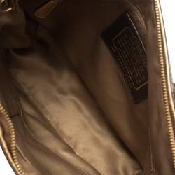 Pre Owned Coach Multicolour Satin and Leather Striped Legacy Tote