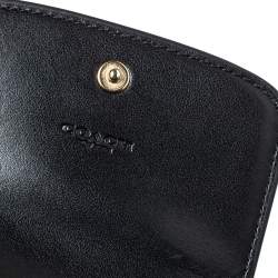 Pre Owned Coach Brown/Black Coated Canvas and Leather Trifold Wallet