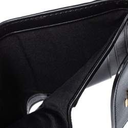 Pre Owned Coach Brown/Black Coated Canvas and Leather Trifold Wallet