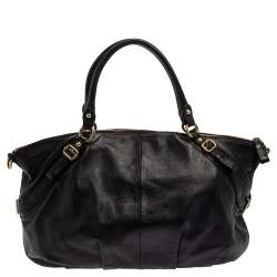 Pre Owned حقيبة ساتشل كوتش ماديسون صوفيا كبيرة جلد أسود