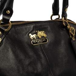 Pre Owned حقيبة ساتشل كوتش ماديسون صوفيا كبيرة جلد أسود