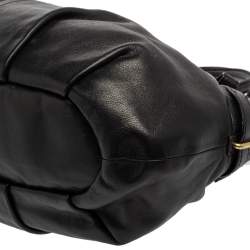 Pre Owned حقيبة ساتشل كوتش ماديسون صوفيا كبيرة جلد أسود