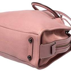 Pre Owned Coach Pink Pebble Leather and Suede Rogue Tote