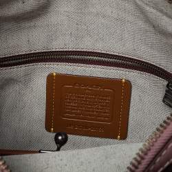 Pre Owned Coach Pink Pebble Leather and Suede Rogue Tote