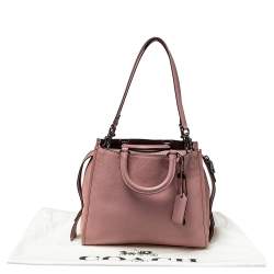 Pre Owned Coach Pink Pebble Leather and Suede Rogue Tote