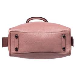 Pre Owned Coach Pink Pebble Leather and Suede Rogue Tote