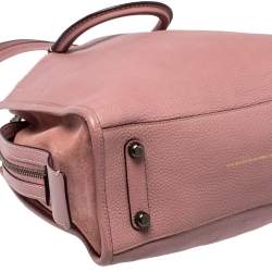 Pre Owned Coach Pink Pebble Leather and Suede Rogue Tote