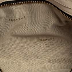 Pre Owned Coach Black Croc Embossed Leather Shoulder Bag