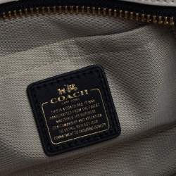 Pre Owned Coach Black Croc Embossed Leather Shoulder Bag