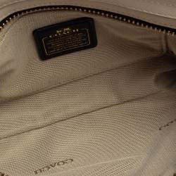 Pre Owned Coach Black Croc Embossed Leather Shoulder Bag