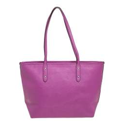 Coach Purple Pebbled Leather Town Tote 