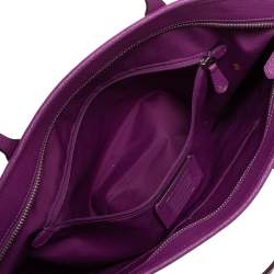 Coach Purple Pebbled Leather Town Tote 