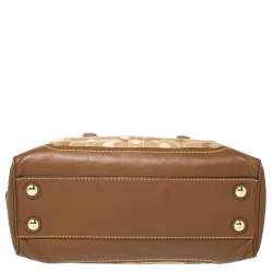 Pre Owned  Coach Beige/Brown Signature Canvas and Leather Satchel