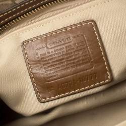 Pre Owned  Coach Beige/Brown Signature Canvas and Leather Satchel