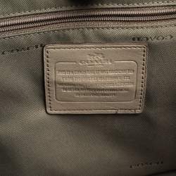 Pre Owned Coach Grey Leather Crosby Carryall Double Zip Tote