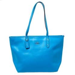 مملوكة مسبقًا Coach Blue Leather City Zip Tote