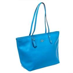 مملوكة مسبقًا Coach Blue Leather City Zip Tote