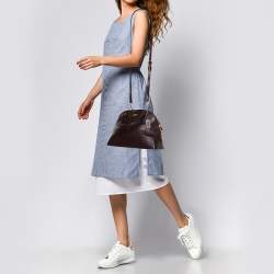 Pre Owned حقيبة ساتشل كوتش كورا جلد عنابي