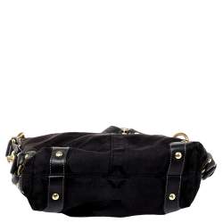 Pre Owned Coach Black Signature Canvas and Leather Carly Hobo