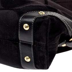 Pre Owned Coach Black Signature Canvas and Leather Carly Hobo