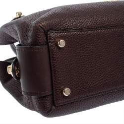 Pre Owned Coach Plum Leather Brooklyn Carryall Satchel