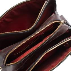 Pre Owned Coach Plum Leather Brooklyn Carryall Satchel