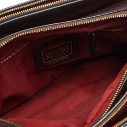 Pre Owned Coach Plum Leather Brooklyn Carryall Satchel