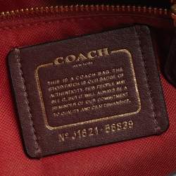 Pre Owned Coach Plum Leather Brooklyn Carryall Satchel