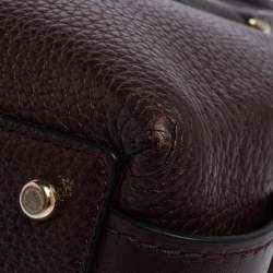 Pre Owned Coach Plum Leather Brooklyn Carryall Satchel
